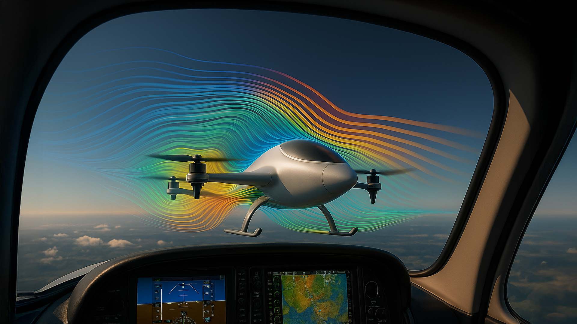 Synthetic aerodynamic simulation visualized using splatting techniques