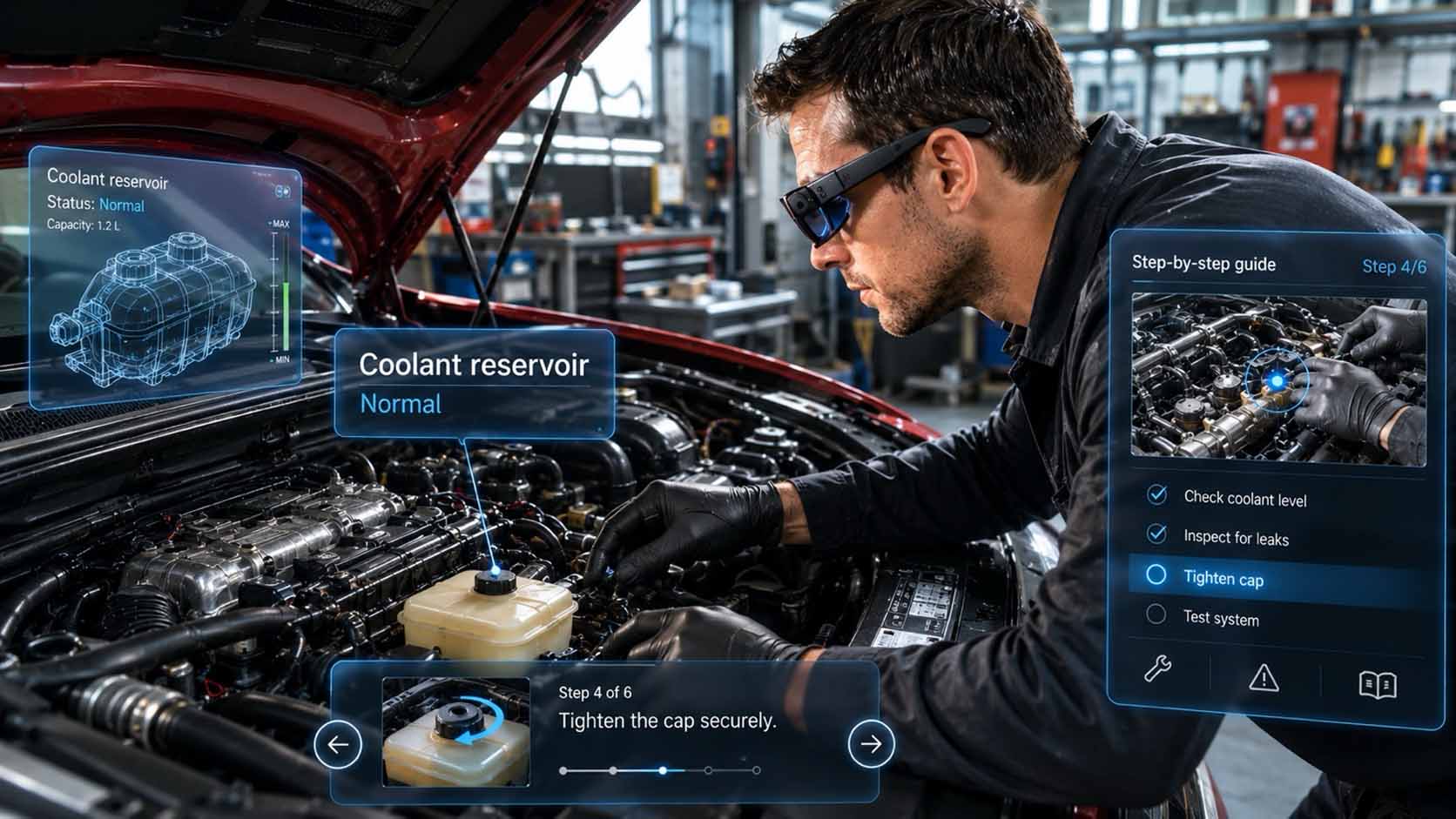 Spatial Computing und KI gestützte Wartung mit AR Brille in einer realen Arbeitsumgebung