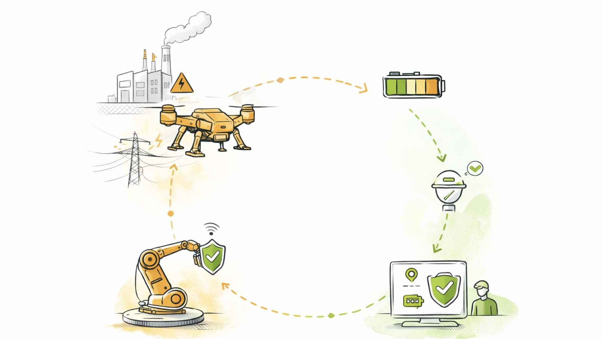 Autonomes Drohnensystem als Teil einer verteilten industriellen Infrastruktur