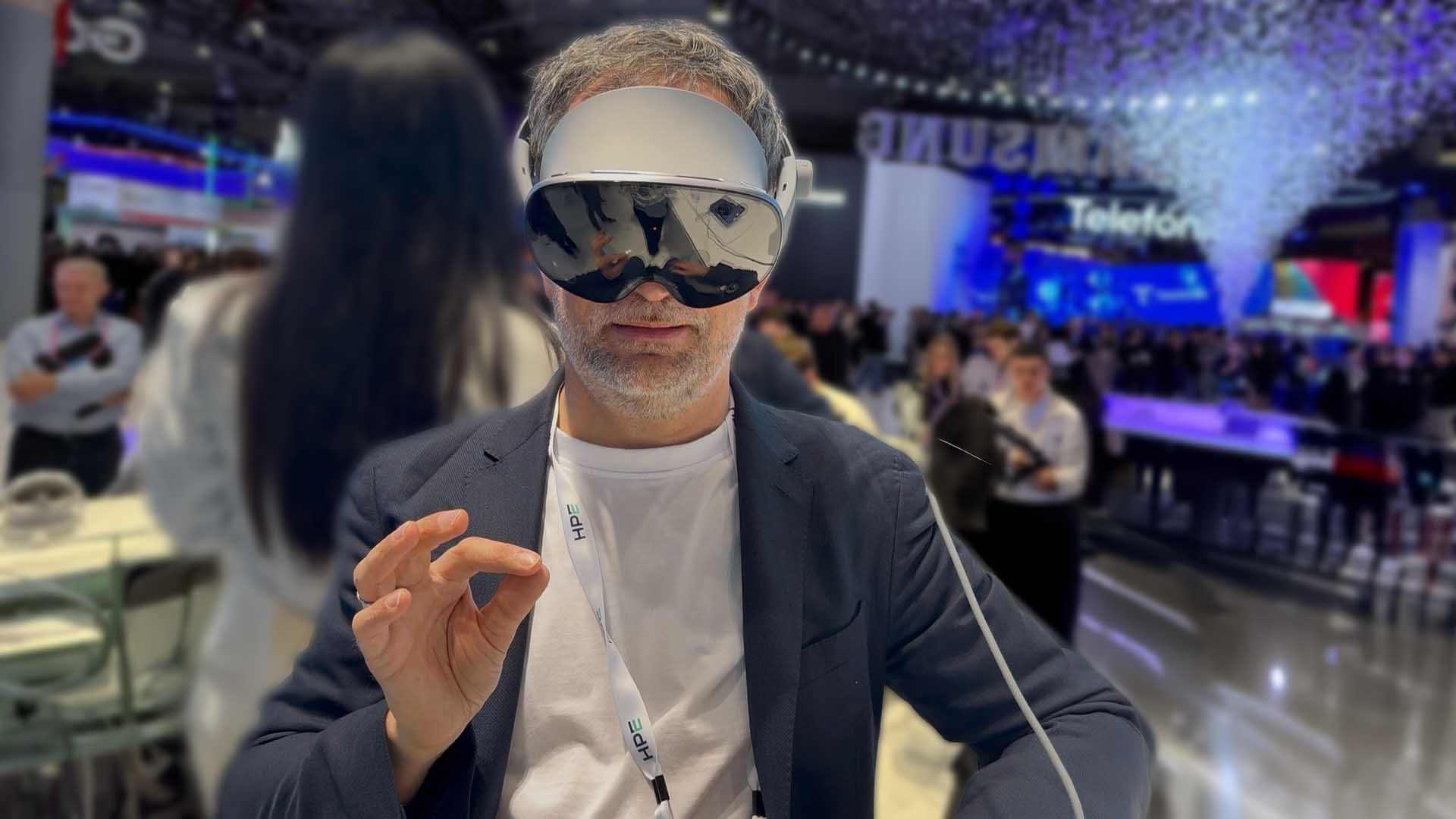 Samsung Galaxy XR Headset Demonstration auf dem Mobile World Congress 2026