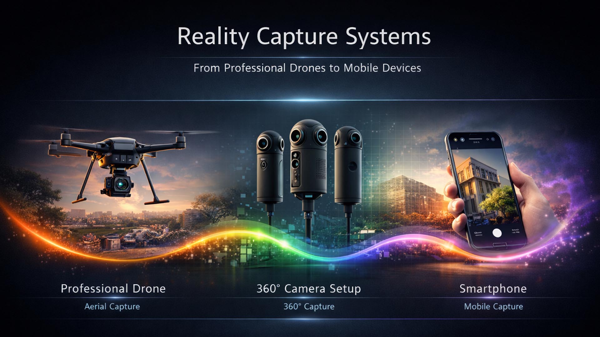 Comparison of different reality capture systems from drones to 360 cameras and mobile devices