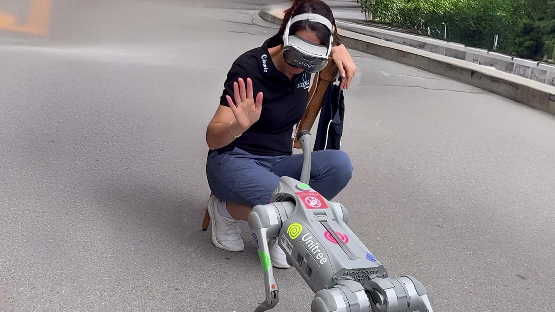 Interaction with robotic dog and Apple Vision Pro