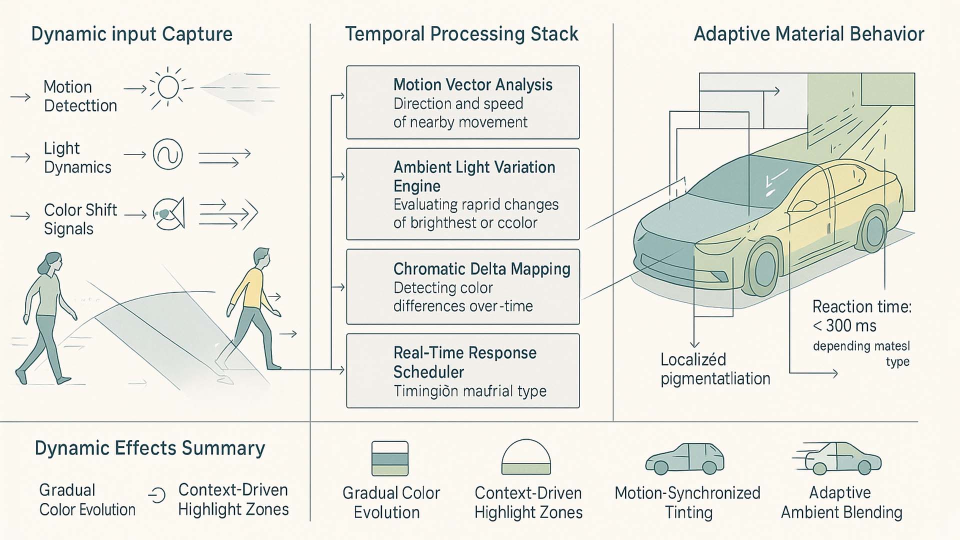 Technical graphic dynamic material response