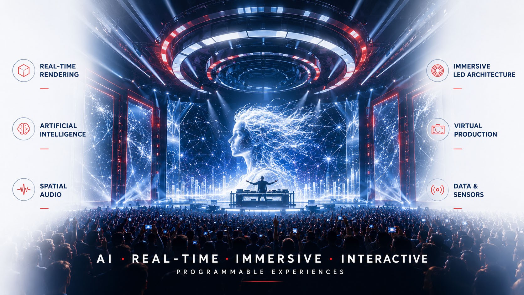 Programmable experience worlds through artificial intelligence and real-time graphics