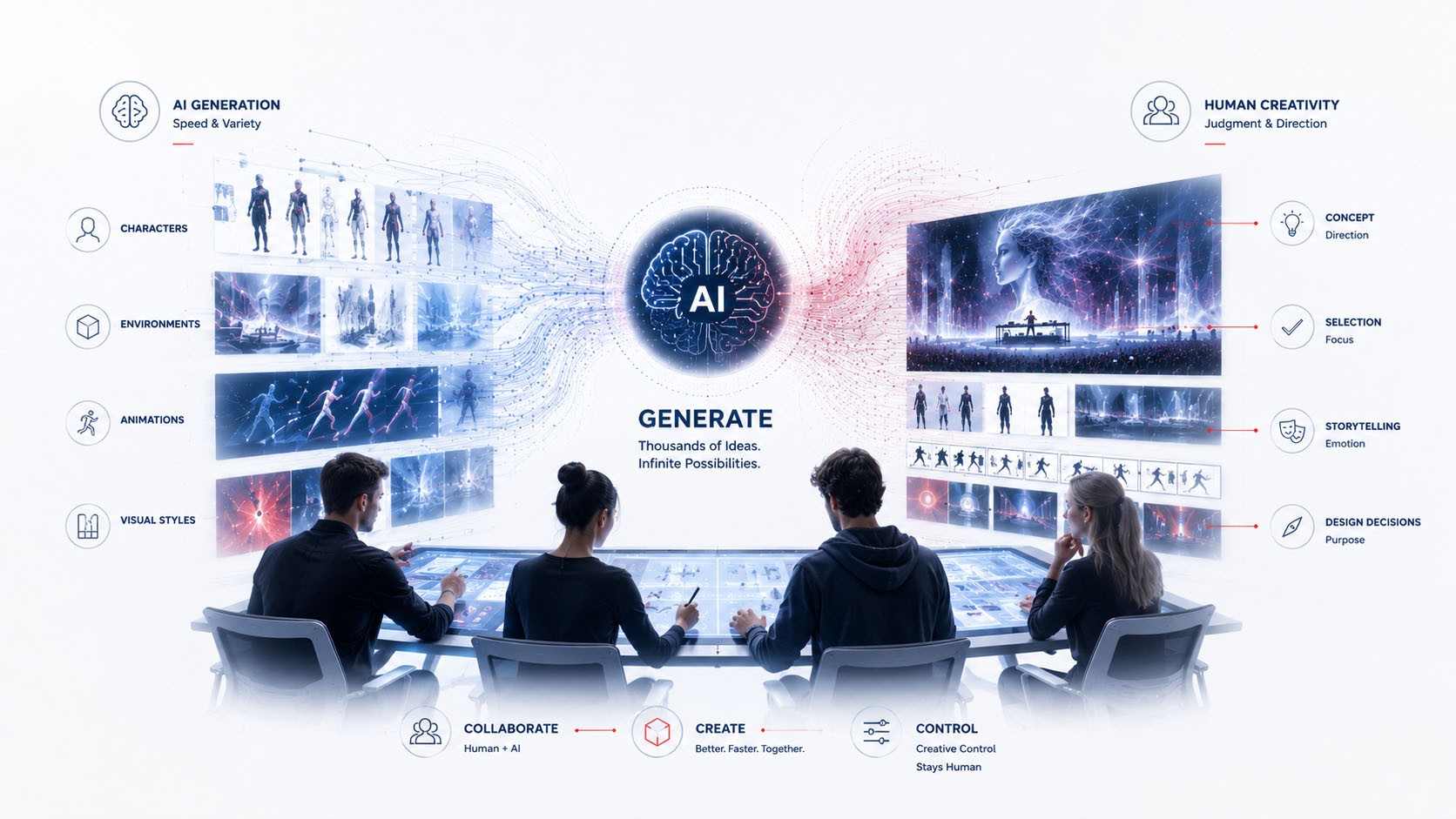 Artificial intelligence as a creative accelerator for live entertainment and immersive experience worlds