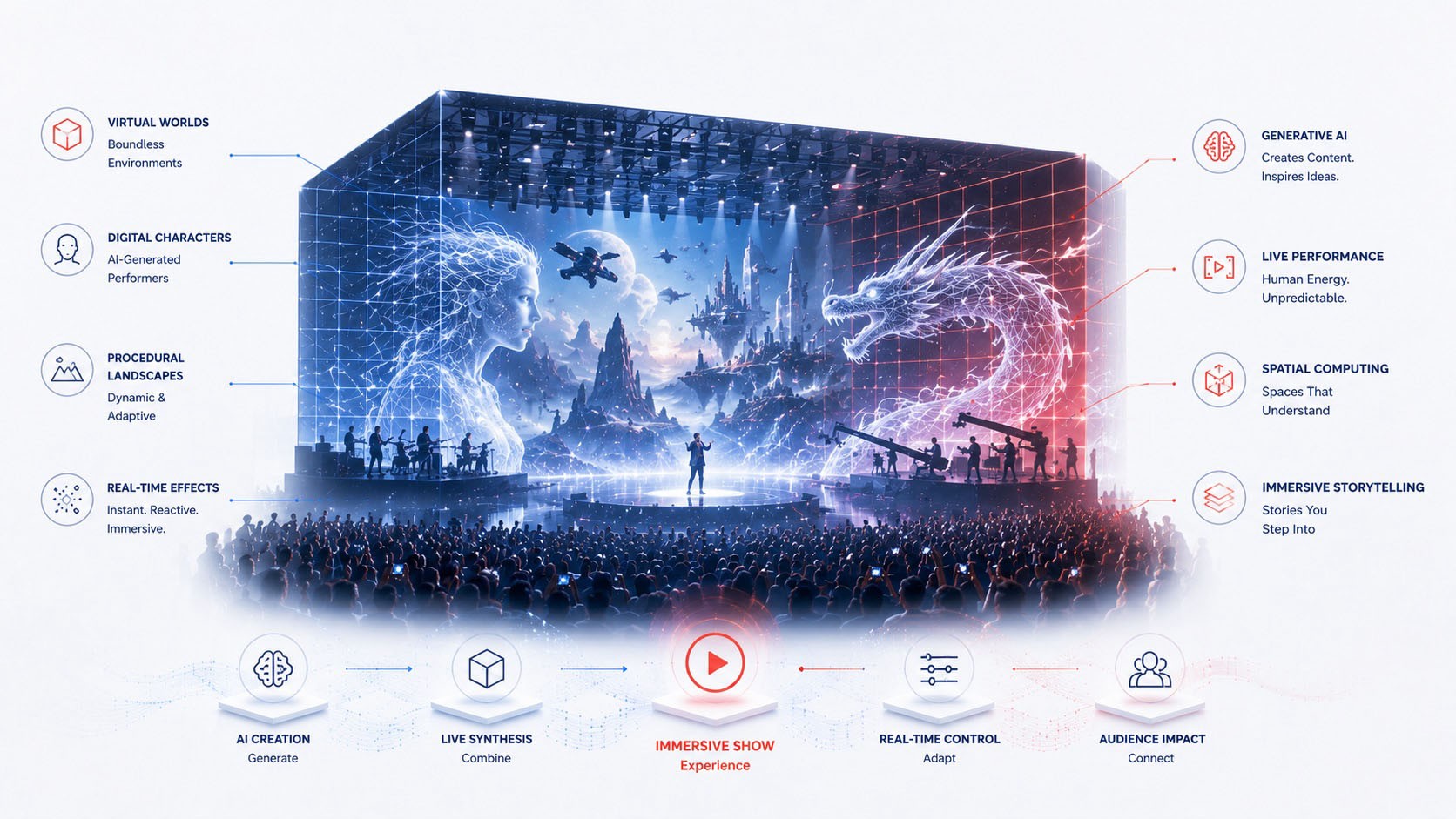 Real-time rendering and virtual production systems are transforming live entertainment