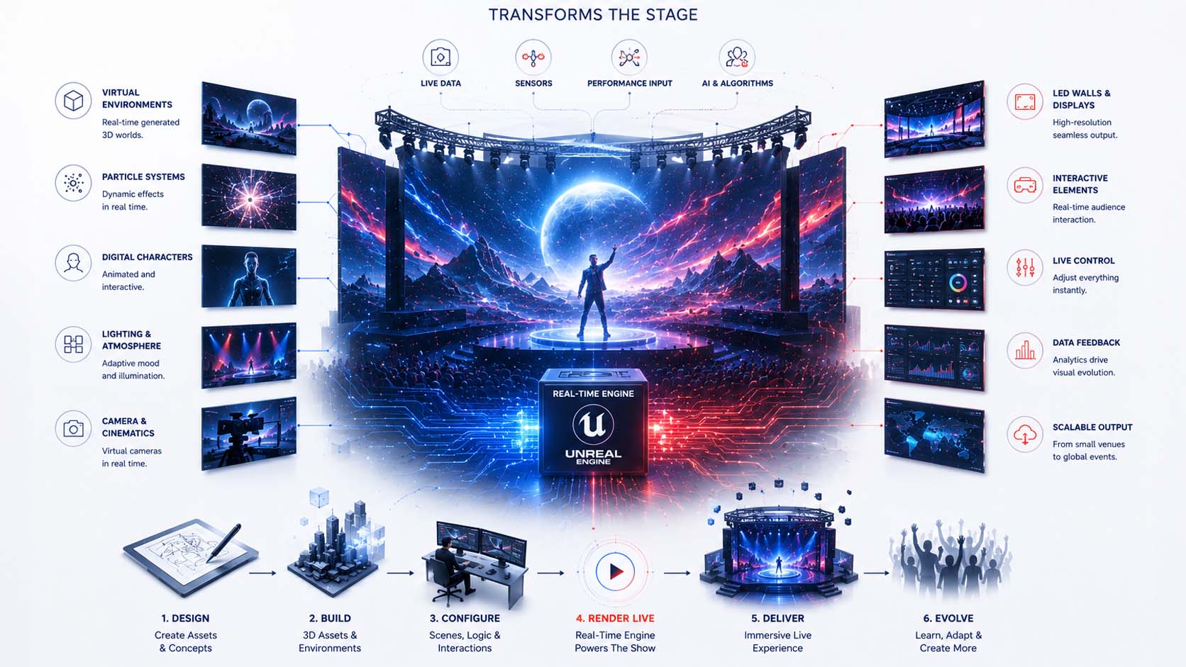 Virtual production and immersive digital stage worlds are transforming live entertainment