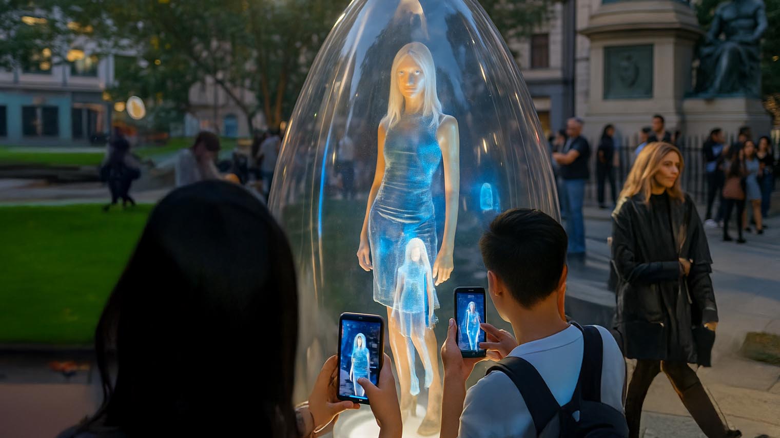 Holographische Modeinszenierung im Stadtraum