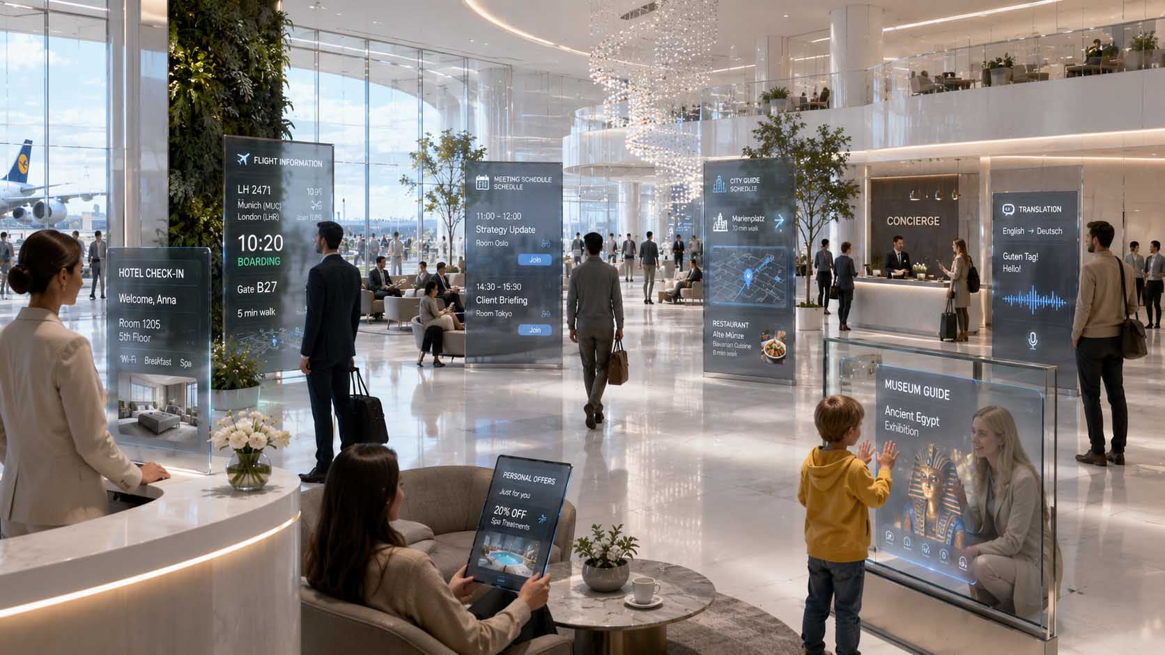 Vision intelligenter gemeinsamer Räume mit KI-gestützten bidirektionalen Displays.