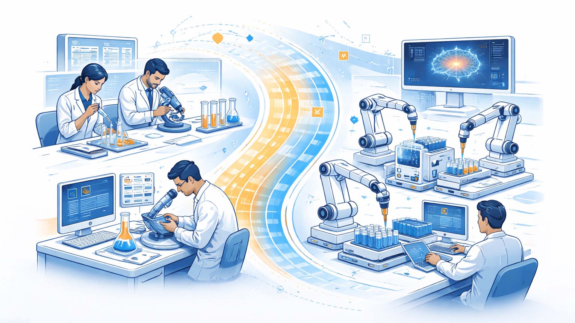 Organisatorische Transformation durch KI gesteuerte autonome Labore