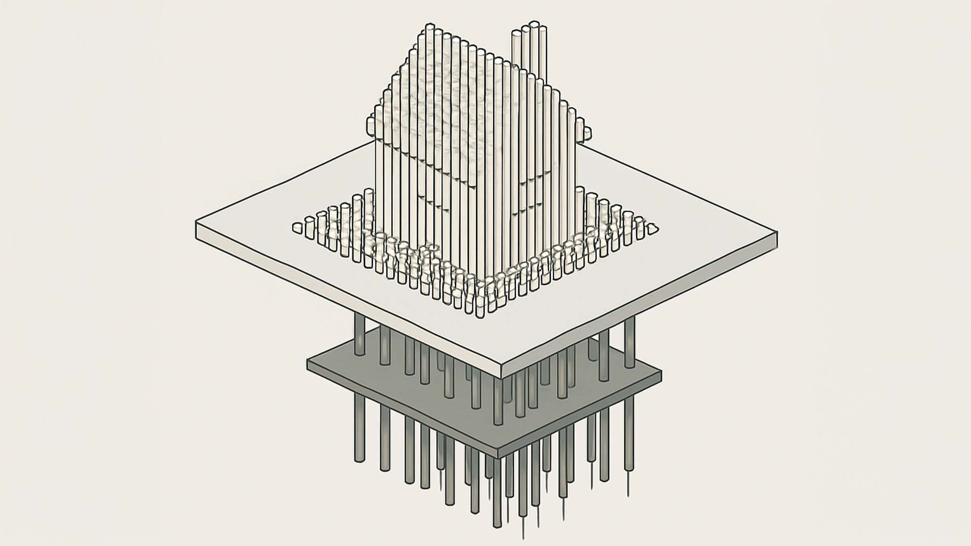 Dynamic 3D model using movable pins