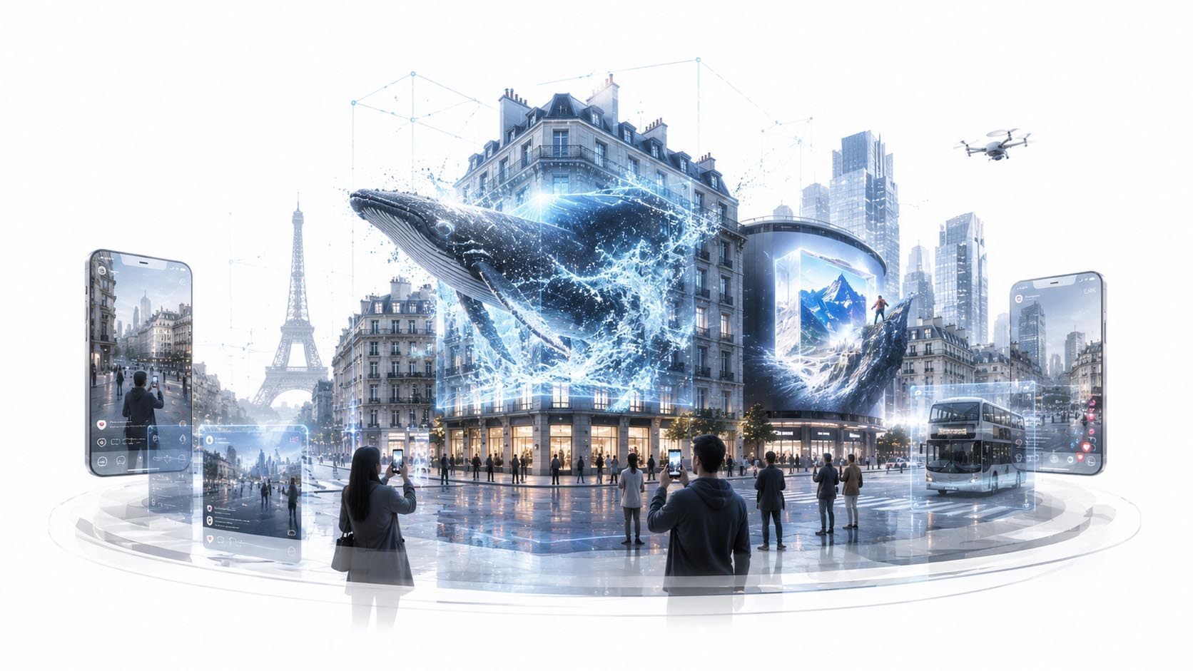 FOOH campaign as a digital urban illusion with CGI and immersive city staging