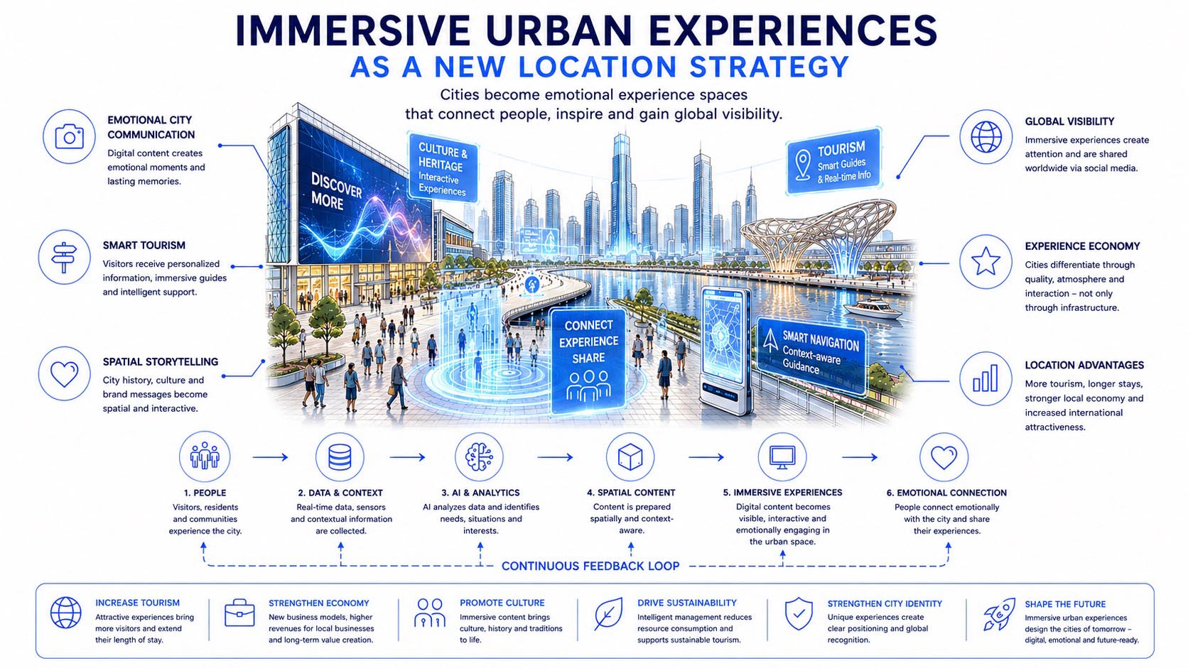 Immersive urban experience spaces for tourism and digital city communication