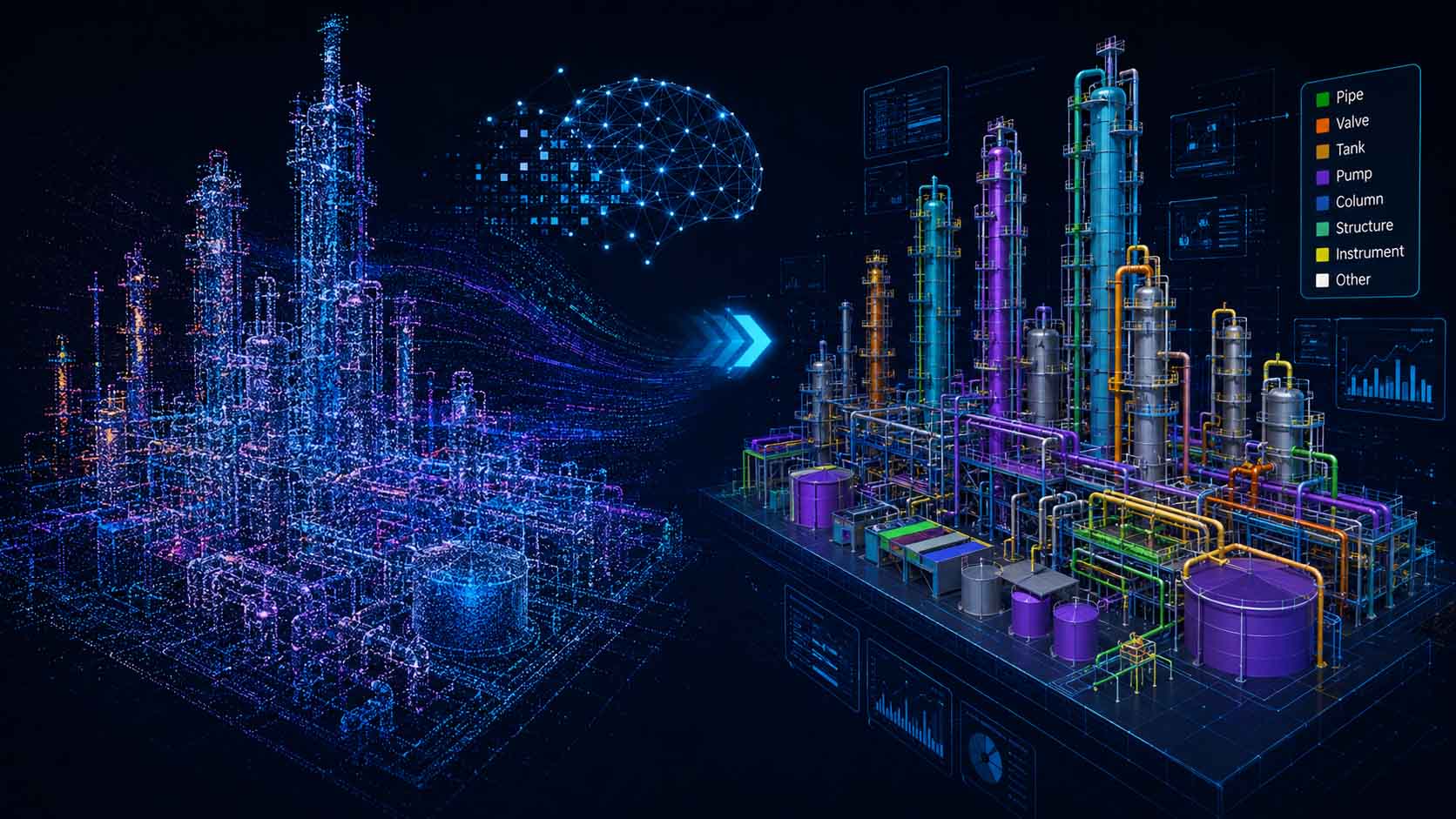 Semantic Gaussian Splatting für intelligente digitale Zwillinge