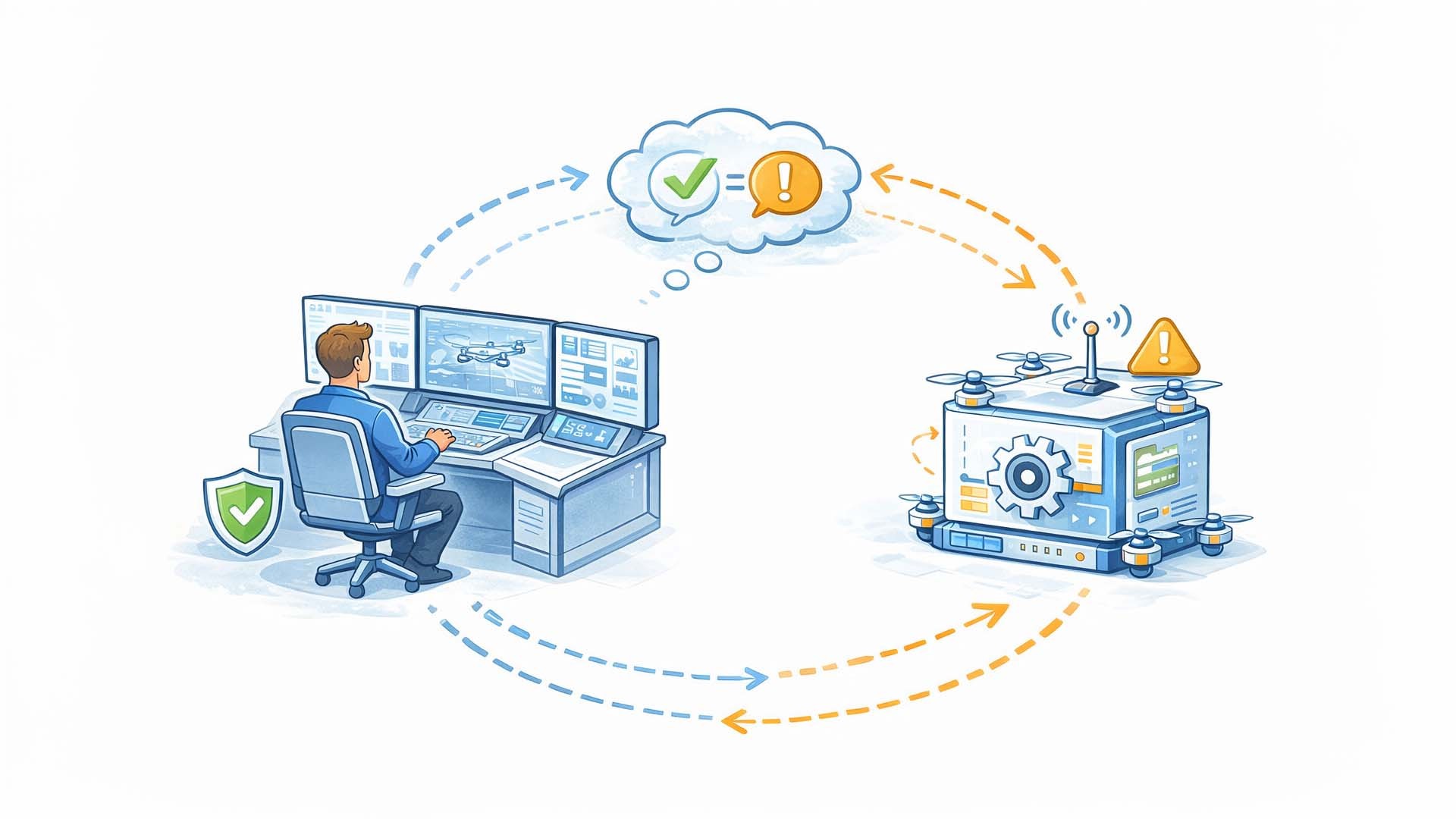Concept illustration of Human in the Loop oversight for spatially controlled autonomous systems