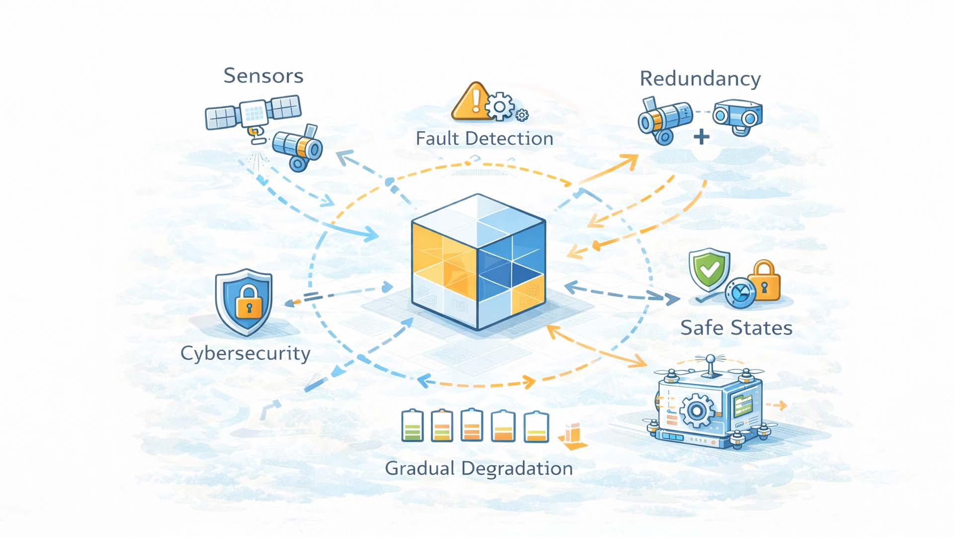 Concept illustration of a safety architecture for spatially controlled autonomous systems