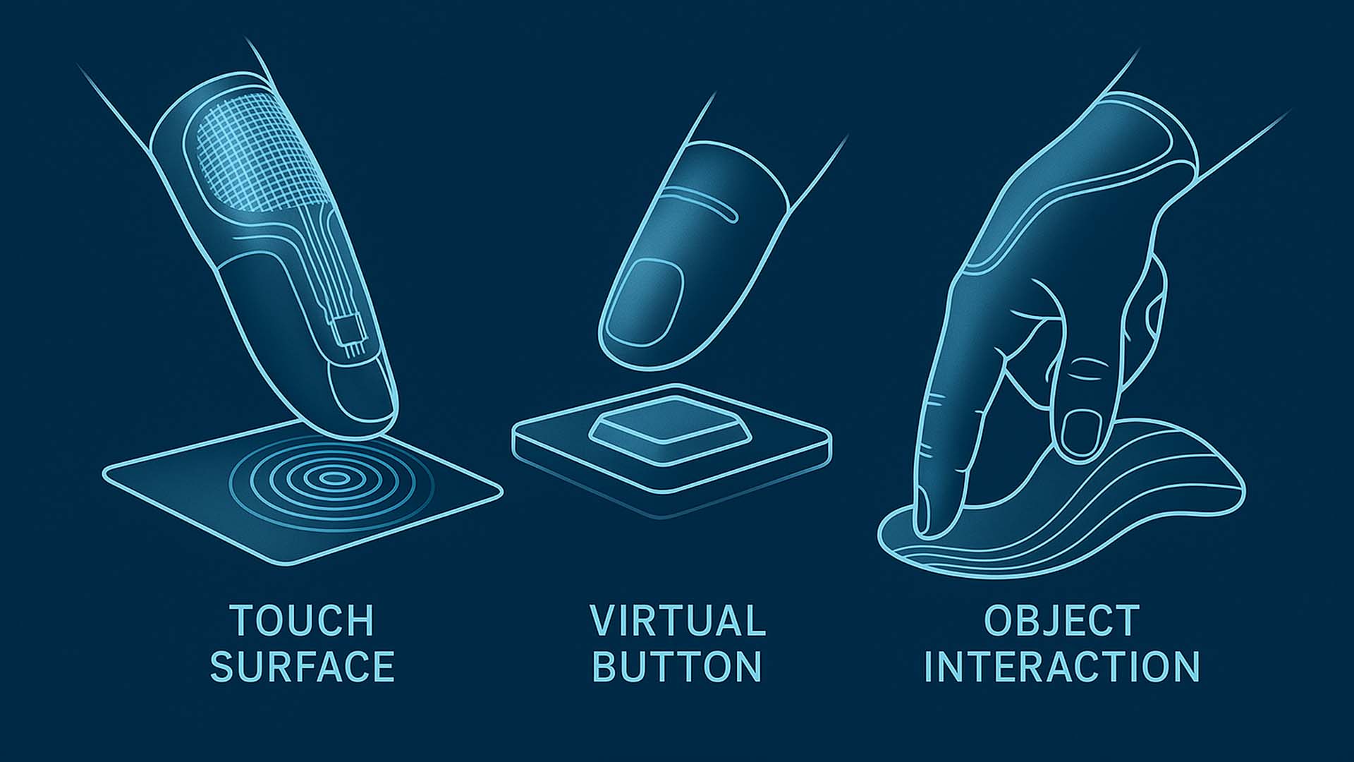 Infografik zu möglichen zukünftigen haptischen Interaktionsformen