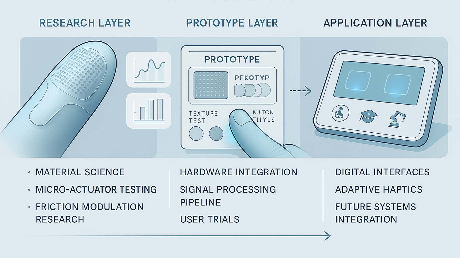 Infografik zur technologischen Entwicklung von VoxeLite von Forschung bis Anwendung