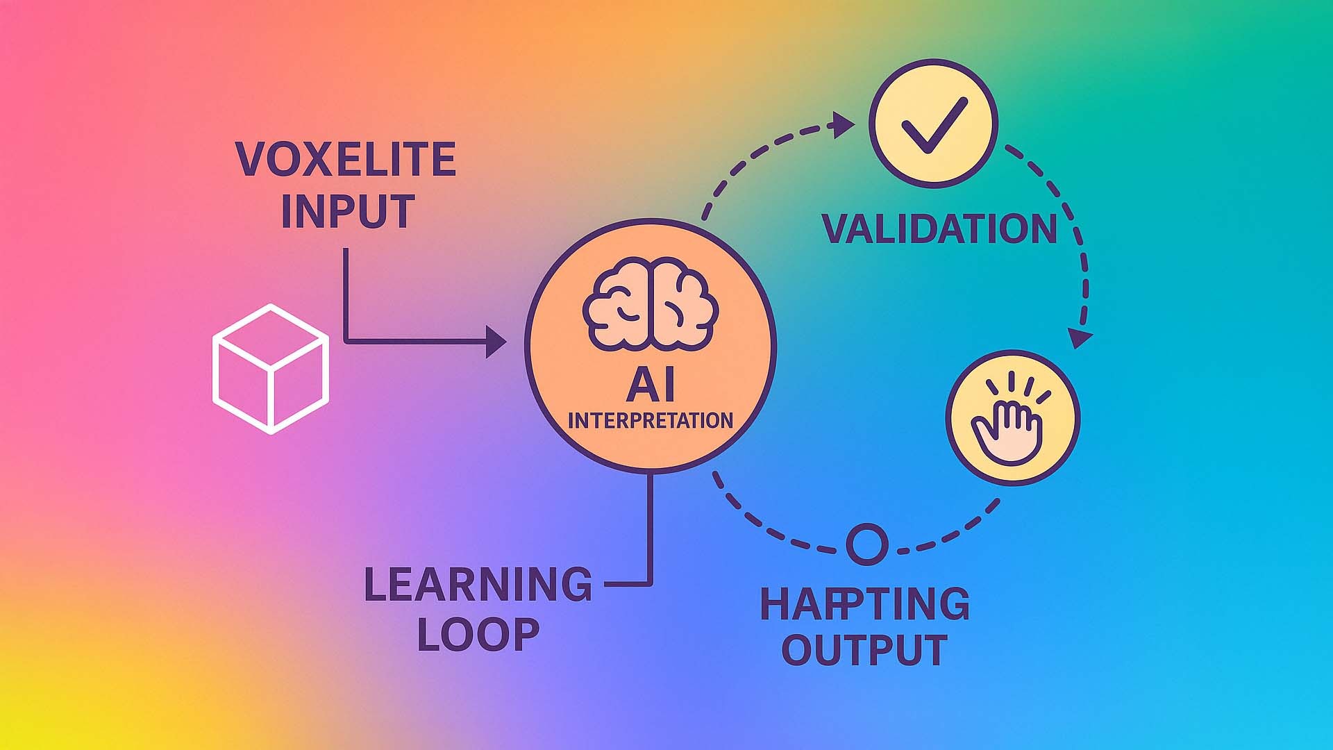 Infografik zum haptischen KI-Lernkreislauf