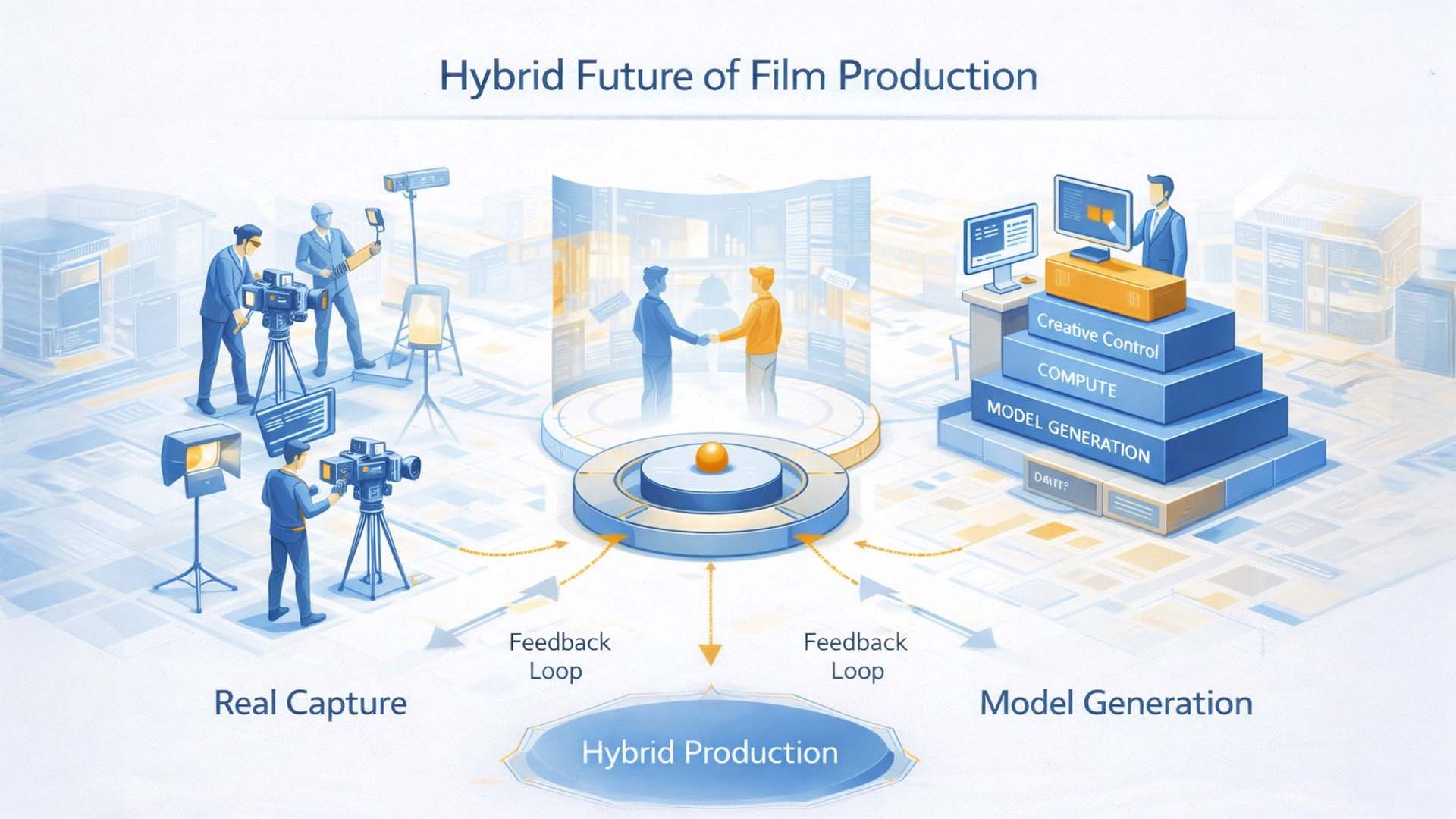 Hybride Produktionsarchitektur zwischen realem Set und modellbasierter Simulation