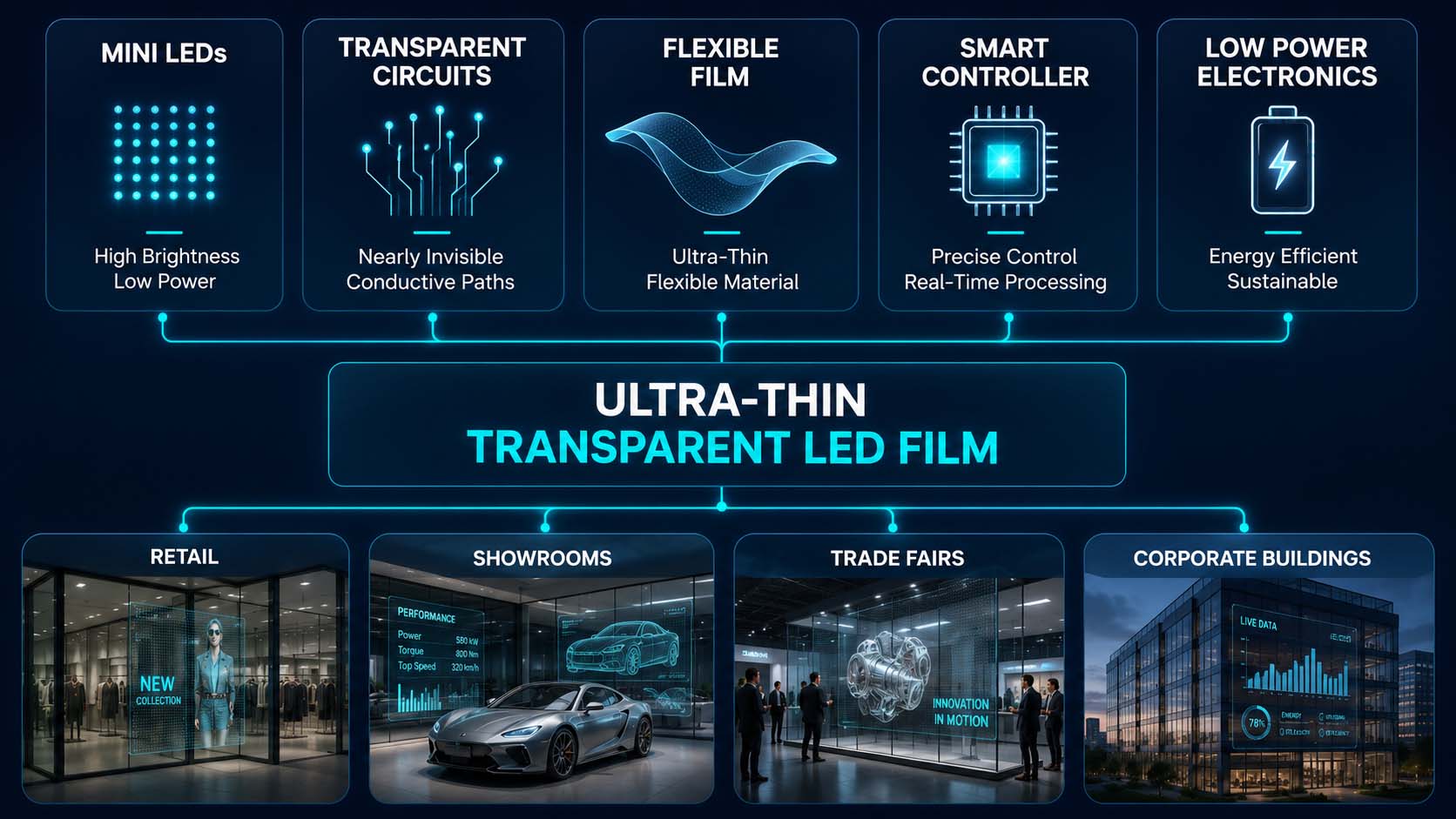 Technologische Entwicklung ultradünner transparenter Displays